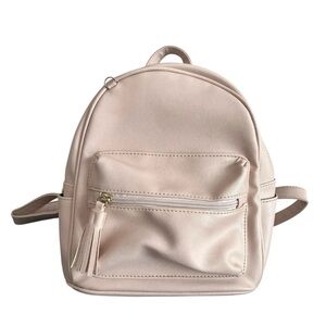 Ihayner Mini Backpack Purse Shoulder Bag Girls Women Faux Leather Pink Beige
